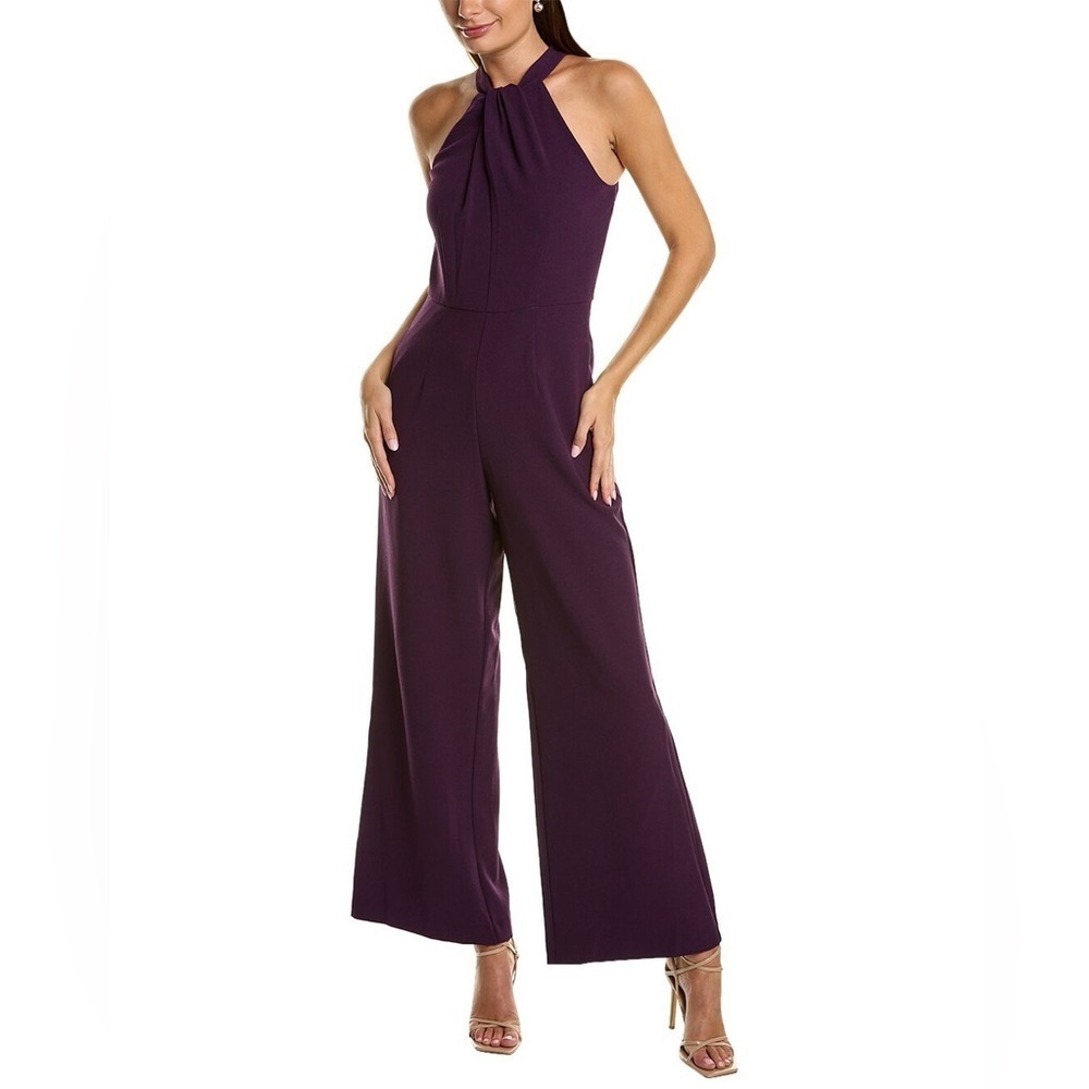 Julia Jordan Halter Neck Wide Leg Jumpsuit in Cab Franc 16507